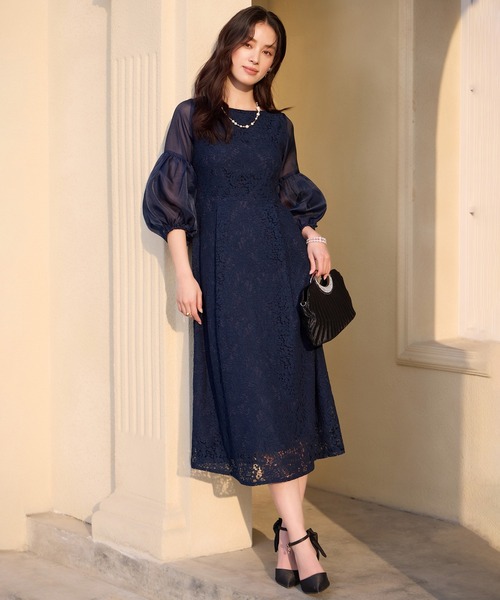 DRESS+（ドレスプラス） ドレス しっとり大人華やかなレースワンピース