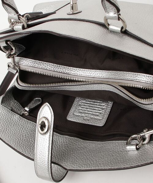 ◎y2k◎ COACH 2way ハンドバッグ シルバー COACH 「COACH」 ワンポイント2WAYバッグ FREE シルバー