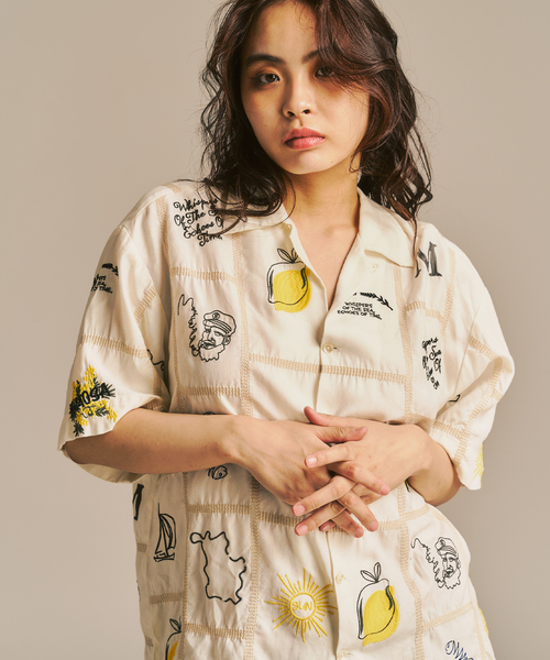 Lipa x 417 Édifice 半袖シャツ 417 EDIFICE シャツ Lipa / リパ エンブロイダリーシャツ メンズ