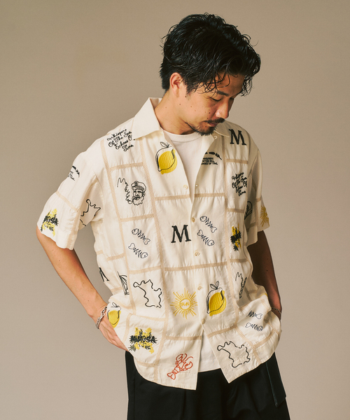 Lipa x 417 Édifice 半袖シャツ 417 EDIFICE シャツ Lipa / リパ エンブロイダリーシャツ メンズ
