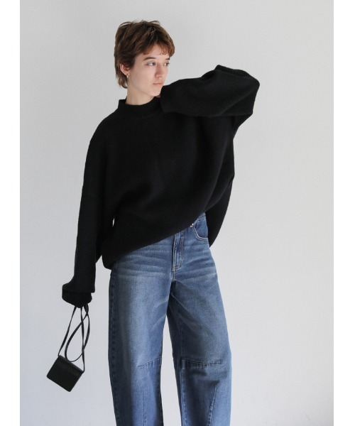 [select MOCA] обработка Denim брюки MEDIUM темный индиго голубой женский 