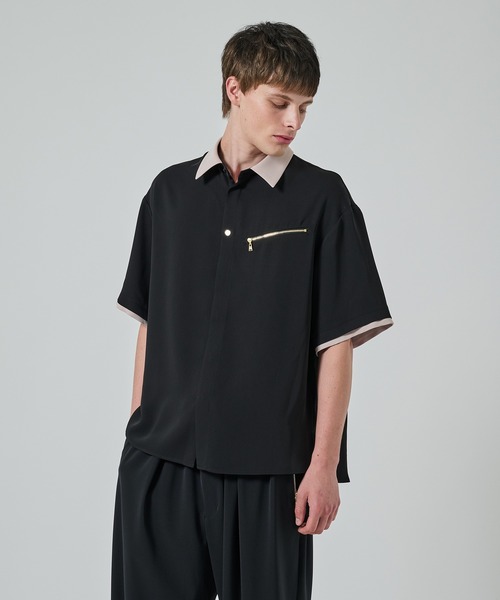 8/3出品取止　最終セール　CULLNI 21ss ボウタイシャツ　半袖 21SS アシンメトリーヘムラインプルオーバー Tシャツ カットソー