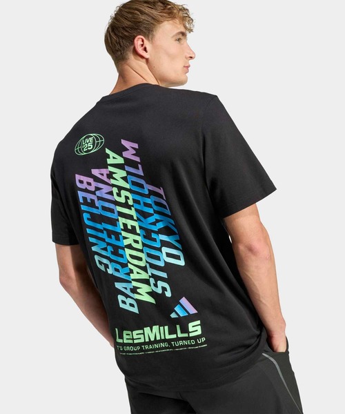 adidas × LesMILLS Tシャツ メンズXLサイズ adidas tシャツ Les Mills ツアーグラフィックTシャツ