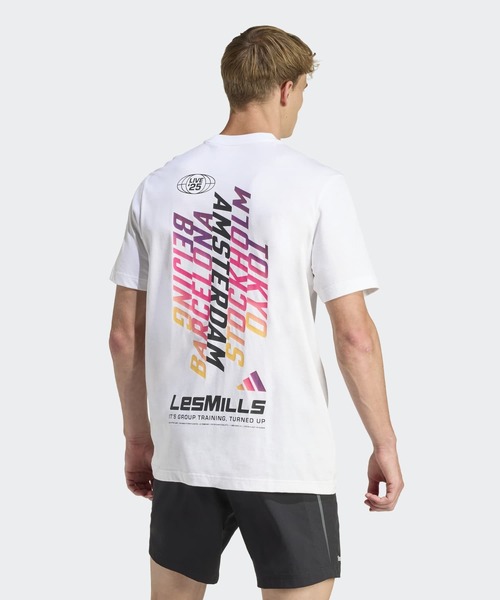 アディダス  Tシャツ　レズミルズ  メンズ　L adidas tシャツ Les Mills ツアーグラフィックTシャツ