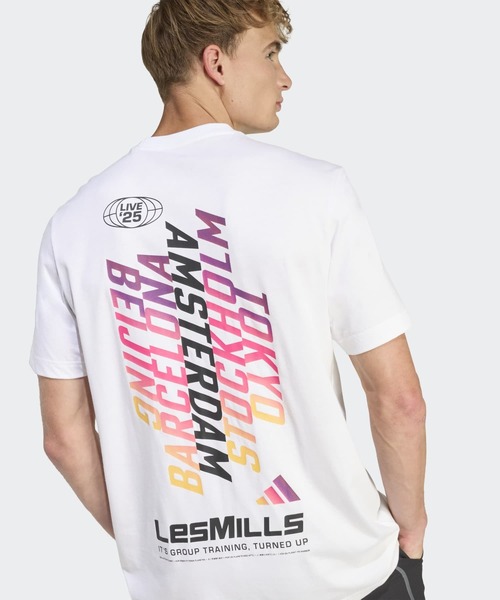 adidas × LesMILLS Tシャツ メンズXLサイズ adidas tシャツ Les Mills ツアーグラフィックTシャツ
