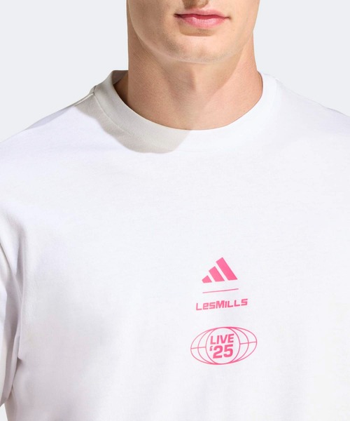 アディダス  Tシャツ　レズミルズ  メンズ　L adidas tシャツ Les Mills ツアーグラフィックTシャツ
