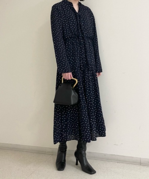 「Mila Owen」 長袖ワンピース 0 ブラック レディース_画像2