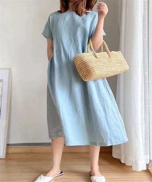 「Dream garden」 半袖ワンピース X-LARGE オフホワイト レディース_画像4