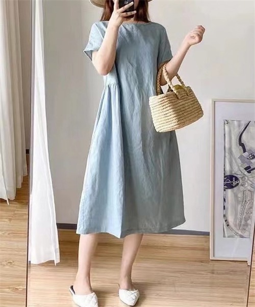 「Dream garden」 半袖ワンピース X-LARGE オフホワイト レディース_画像6