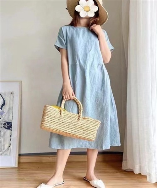 「Dream garden」 半袖ワンピース X-LARGE オフホワイト レディース_画像7