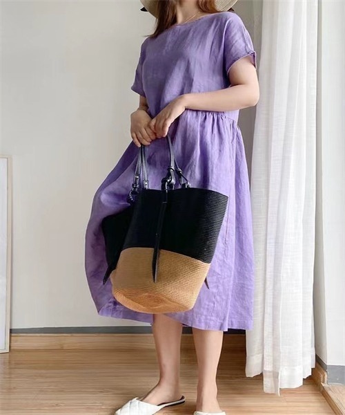 「Dream garden」 半袖ワンピース X-LARGE オフホワイト レディース_画像8