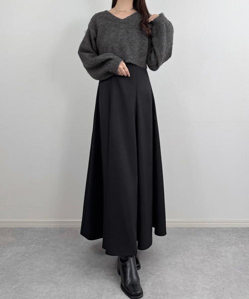 LAUIR(ラウアー) ワンピース レースアップニットトップス+フレア LAUIR(ラウアー) ワンピース レースアップニットトップス+フレア