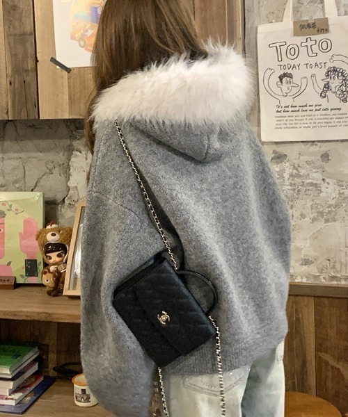emi+ パーカー ファーフーディニットパーカー レディース : ZOZOTOWN