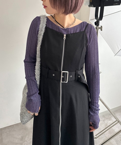 「apres jour mignon」 キャミソールワンピース MEDIUM ブラック レディース_画像3