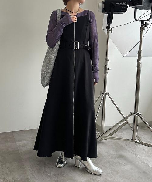 「apres jour mignon」 キャミソールワンピース MEDIUM ブラック レディース_画像5