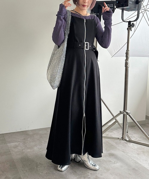 「apres jour mignon」 キャミソールワンピース MEDIUM ブラック レディース_画像6
