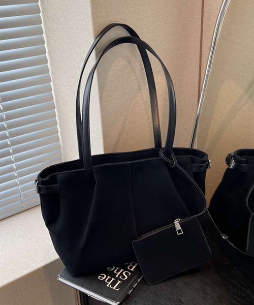 aimoha（アイモハ） トートバッグ スエード調 ポーチ付き トートバッグ