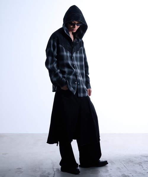 VI E DIT シャツ Lace Shirts Hoodie/レースシャツフーディ メンズ