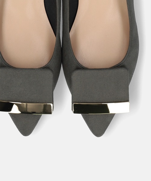 「MAMIAN」 フラットパンプス 23.0cm チャコールグレー レディース_画像9