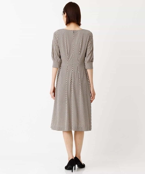 「MK MICHEL KLEIN」 半袖ワンピース 38 ブラウン レディース_画像2