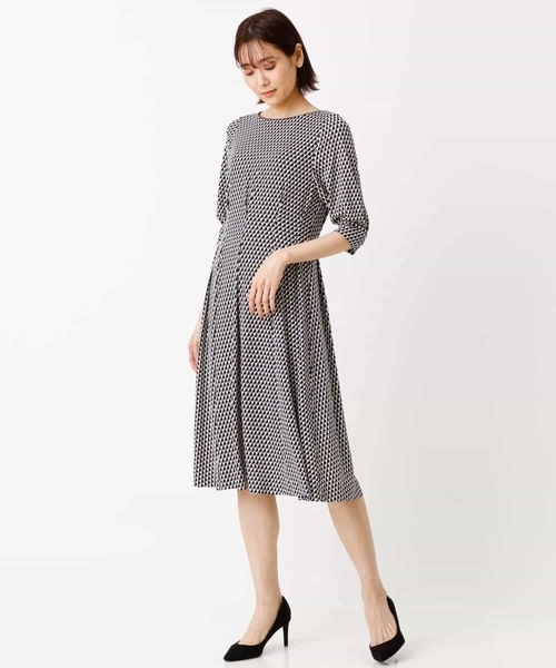 「MK MICHEL KLEIN」 半袖ワンピース 38 ブラウン レディース_画像5