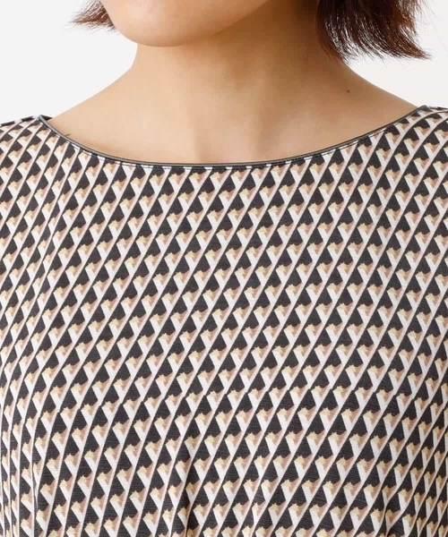 「MK MICHEL KLEIN」 半袖ワンピース 38 ブラウン レディース_画像7