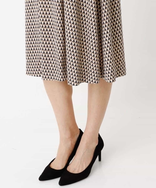 「MK MICHEL KLEIN」 半袖ワンピース 38 ブラウン レディース_画像9