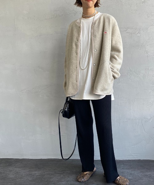 Danton（ダントン） ノーカラージャケット 44 グレー レディース