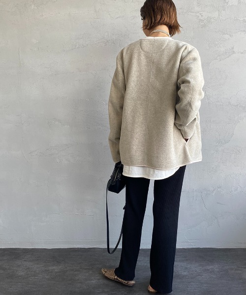 【新品】DANTON グレー ノーカラージャケット Danton（ダントン） ノーカラージャケット 44 グレー レディース