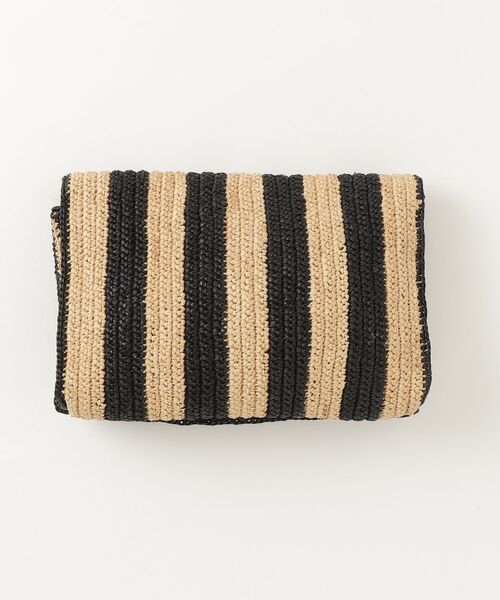 「MAISON N.H PARIS」 ボーダー柄クラッチ かごバッグ - ベージュ レディース_画像2