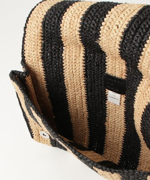 「MAISON N.H PARIS」 ボーダー柄クラッチ かごバッグ - ベージュ レディース_画像4