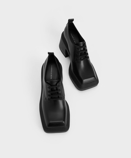 「CHARLES & KEITH」 シューズ 25cm ブラック レディース_画像4