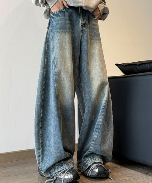  JEANS ワイドレッグデニム  ジーンズ ワイドレッグデニムパンツ メンズ レディース : ZOZOTOWN
