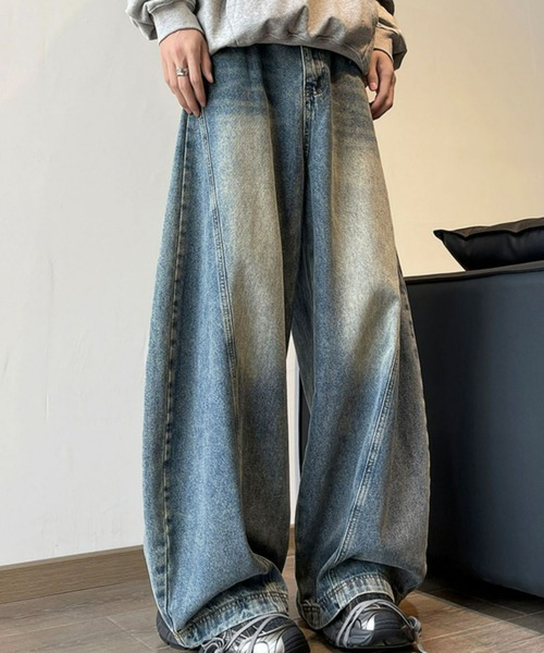 ワイドレッグデニムパンツ ジーンズ ワイドレッグデニムパンツ メンズ レディース : ZOZOTOWN