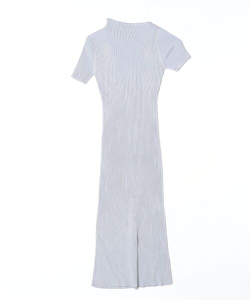 anuans 半袖 ニット ワンピース anuans（アニュアンス） ニットワンピース FREE ブルー レディース