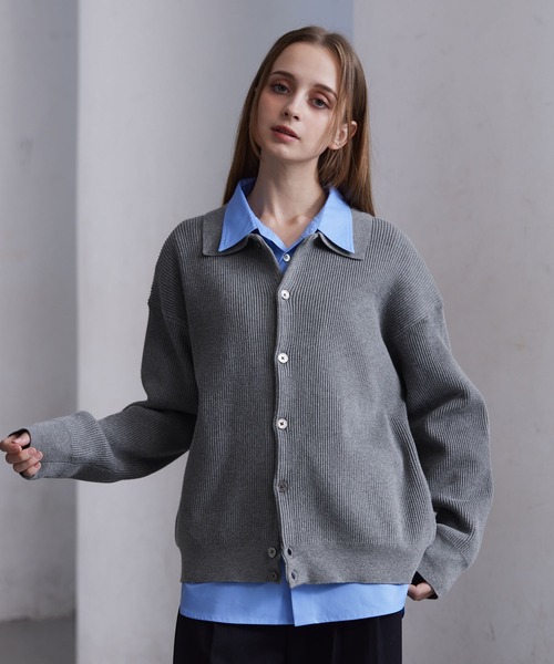 CLEL（クレイル） カーディガン 「CLEL」Basic/Spray Rib Knit Shirt