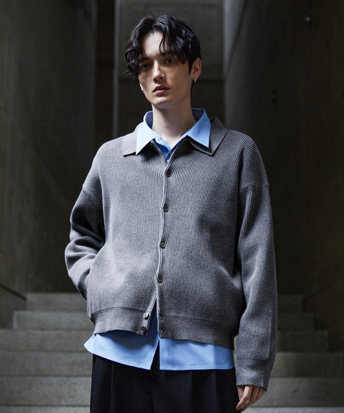 CLEL（クレイル） カーディガン 「CLEL」Basic/Spray Rib Knit Shirt