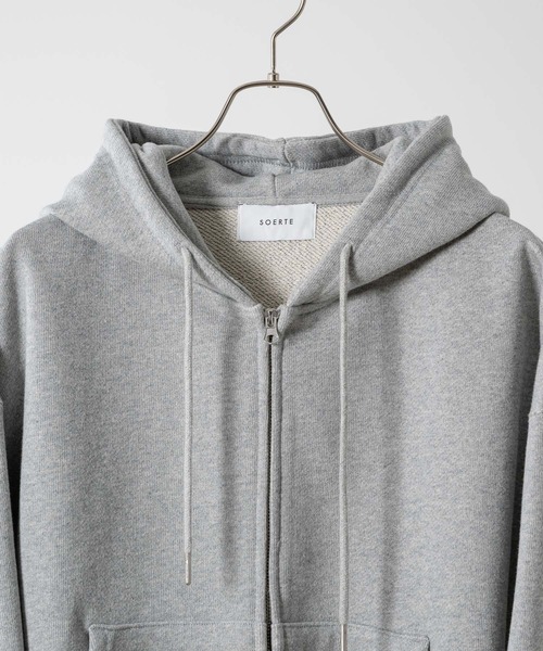 「soerte」 ジップアップパーカー 3 チャコールグレー メンズ_画像6