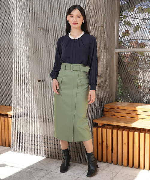 「TRUDEA」 タイトスカート MEDIUM モカ レディース_画像8