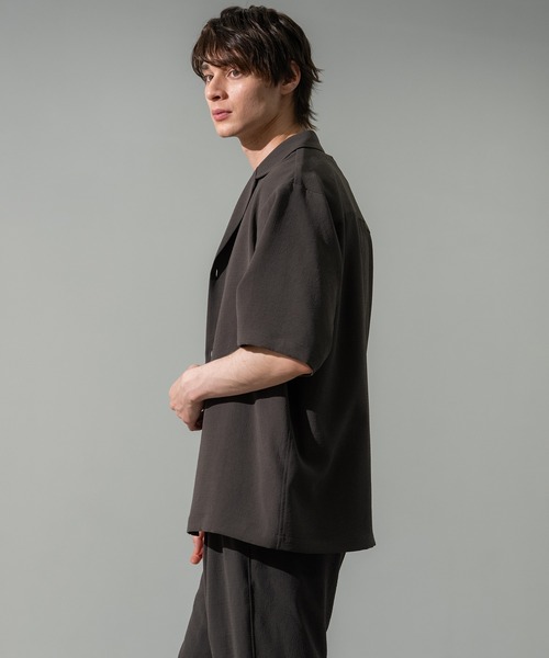 【CITY TOKYO】bicolor sleeve short shirt CITY TOKYO シャツ 「CITY TOKYO/シティートーキョー」ストレッチ