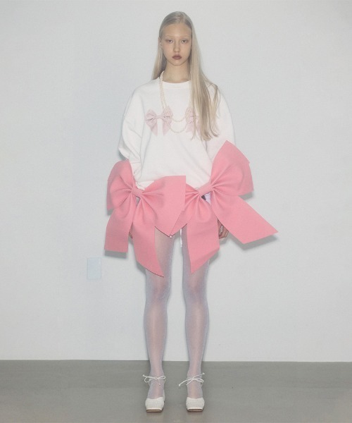 「SCULPTOR」 スウェットカットソー LARGE アイボリー レディース_画像5