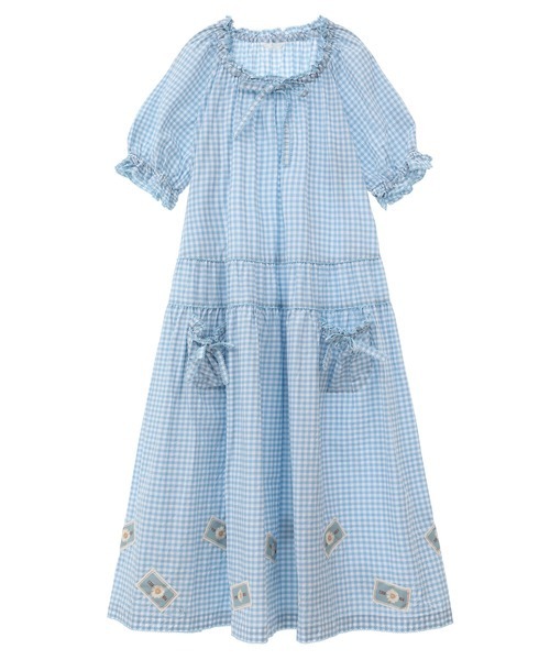 【美品】ピンクハウス半袖ワンピース　フリー PINK HOUSE（ピンクハウス） 半袖ワンピース フリー ピンク レディース