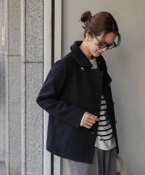 「URBAN RESEARCH DOORS」 ピーコート SMALL ブラック レディース_画像4