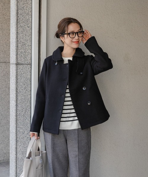 「URBAN RESEARCH DOORS」 ピーコート SMALL ブラック レディース_画像5