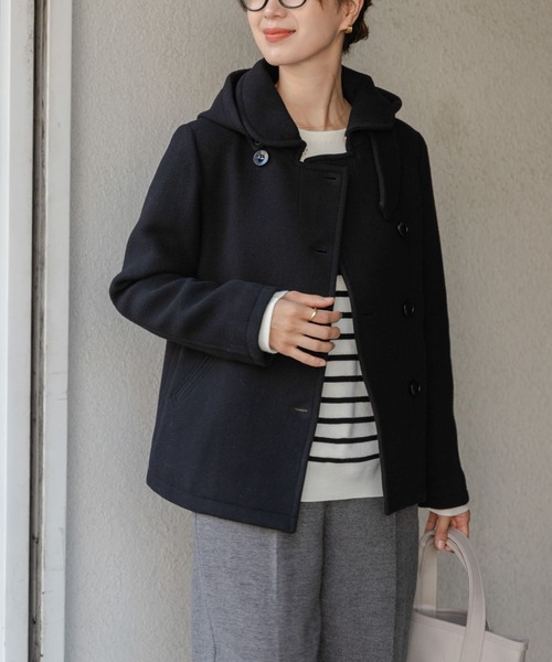 「URBAN RESEARCH DOORS」 ピーコート SMALL ブラック レディース_画像6