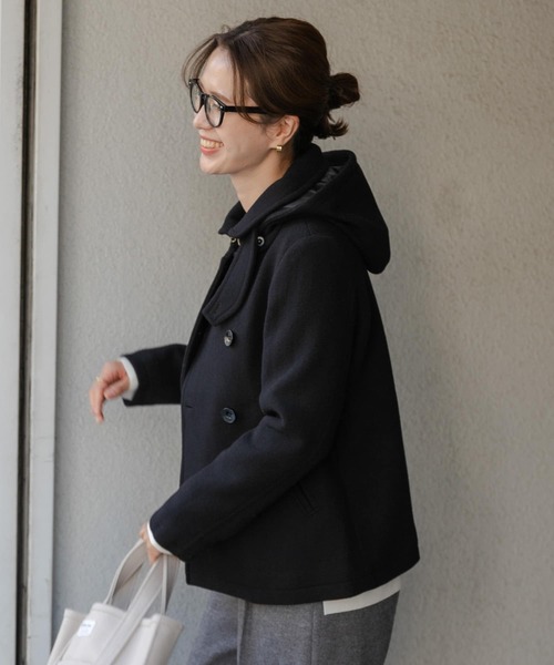 「URBAN RESEARCH DOORS」 ピーコート SMALL ブラック レディース_画像8