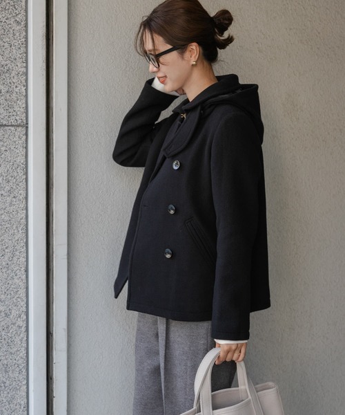 「URBAN RESEARCH DOORS」 ピーコート SMALL ブラック レディース_画像9