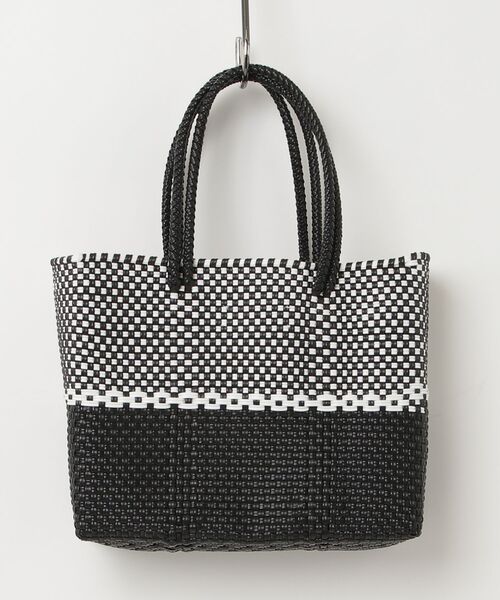 かごバッグ ホワイト/ブラック MASSIVE STORE（マッシブストア） かごバッグ カゴバッグ 「Moon Bird