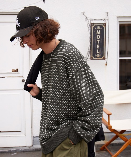 「BARK MANHATTAN」 長袖ニット M アイボリー メンズ_画像3