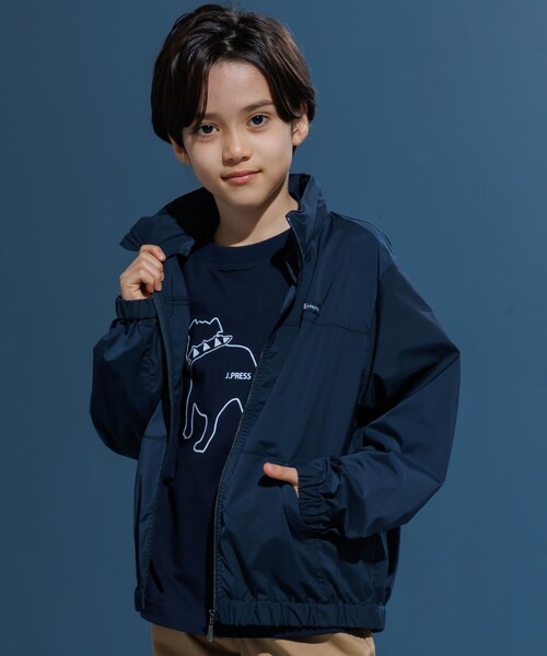 ブルゾン アウター 「撥水」「140-170cm」バックロゴ ポケッタブル ブルゾン キッズ 子供服の画像